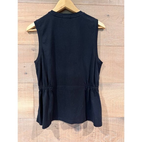 ATM Classic Jersey Sleeveless Cinched Waist black Top Size M - Picture 3 of 6